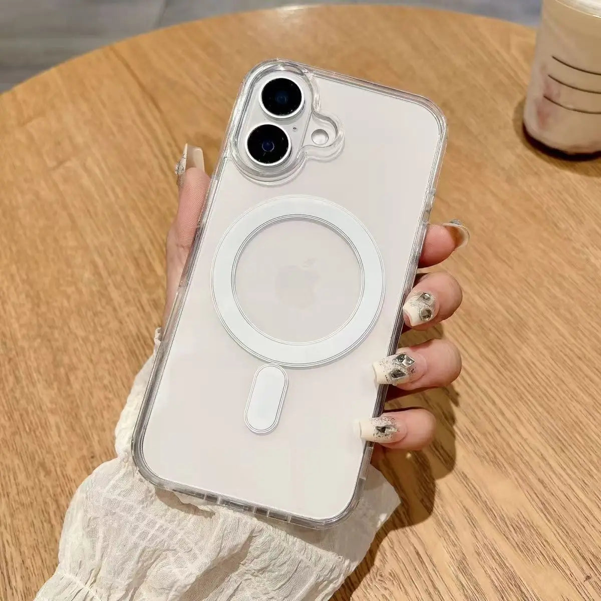 Magsafe Magnetic Clear Case for iphone 16 Plus 16 Pro Max Wireless Charge Fundas Shockproof Clear Back Cover Cases