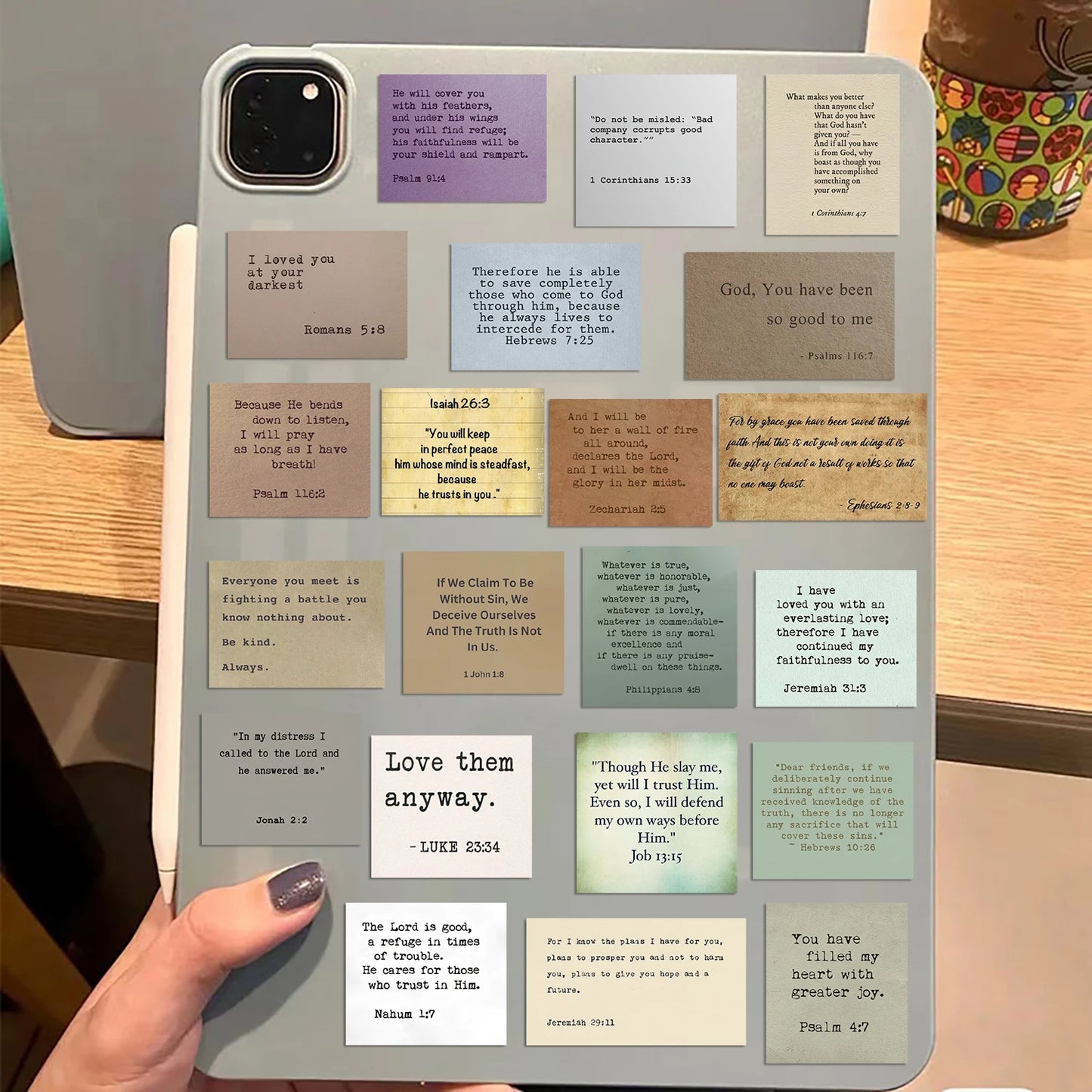 60PCS Vintage Christianism Bible Verse Saying Retro Stickers Decal Waterproof Diary Vinyl Scrapbook Phone Laptop Bike Sticker