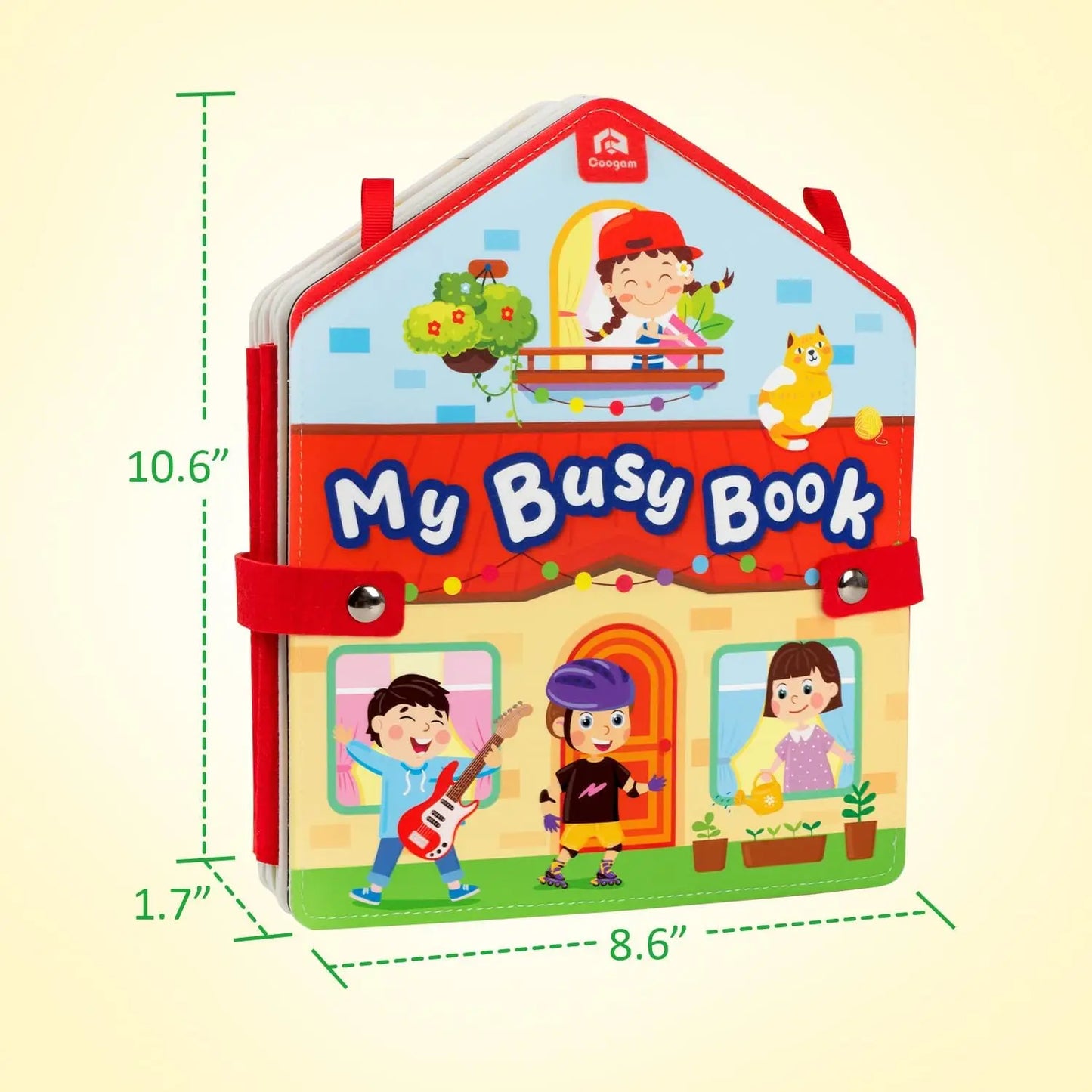 Toddler Busy Board Montessori Toys Learning Educational Activities Travel Toy Dinosaur Dress up  Sensory Life Skill Backpack