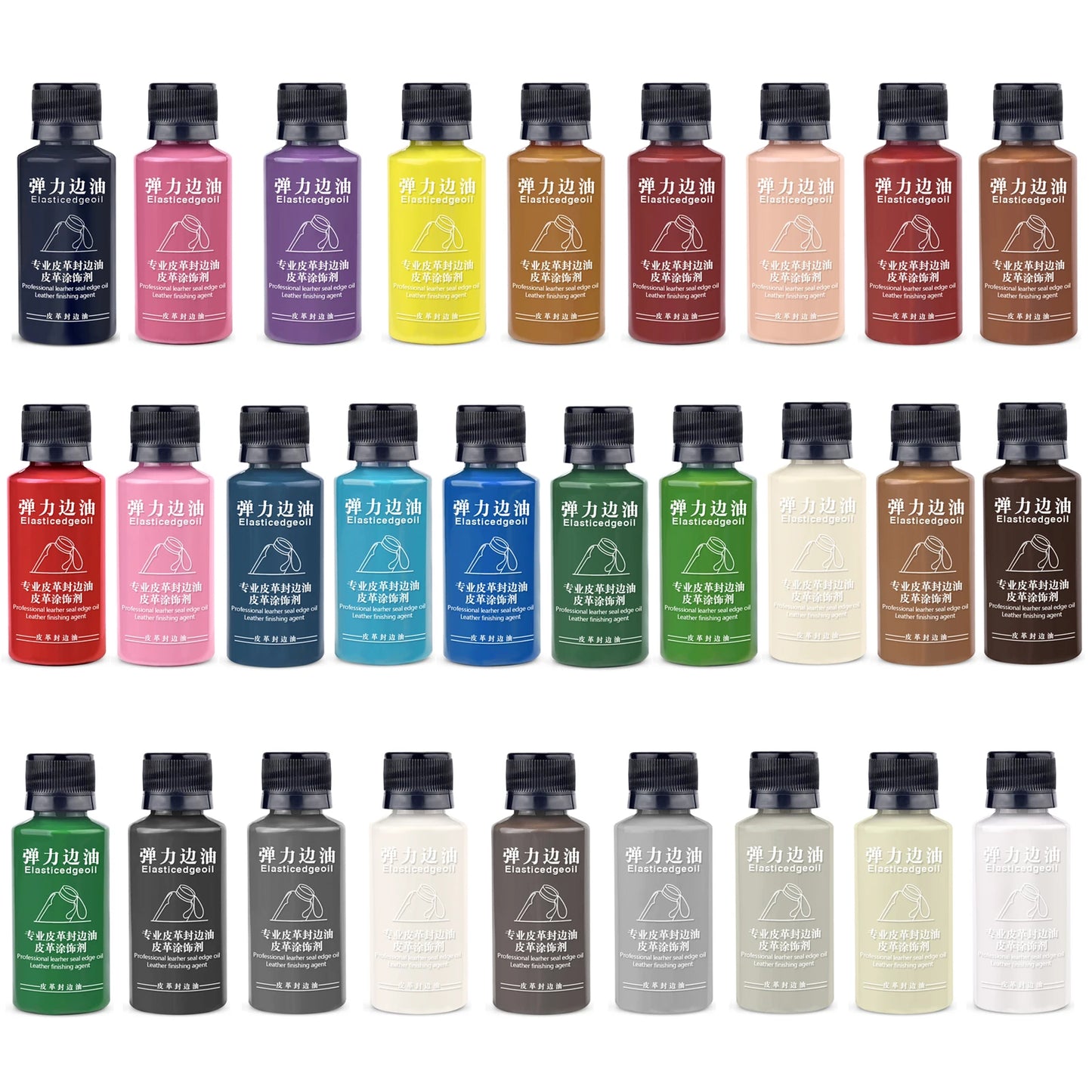 30ml Leather Edge Repair Paint Oil Dye Dressing Color Finish DIY Craft Leather Shoe Bag Coats Leather Elastic Edges Pigment