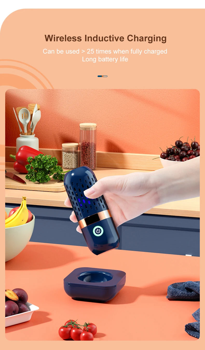 Fruit Vegetable Washing Machine Capsule Shape Wireless Food Purifier Household Pesticide Disinfection Vegetables Cleaner Machine