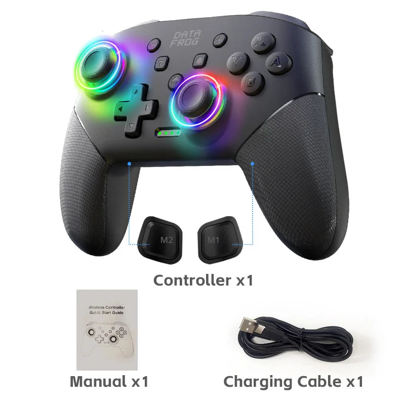 DATA FROG Wireless Switch Pro Controller for Switch/Switch OLED Programmable Joystick for PC Gamepad for Switch Lite Controller
