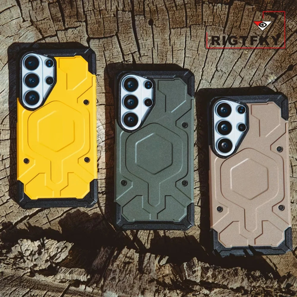 Heavy Duty Shockproof Phone Case For Samsung Galaxy S26 Ultra S25 Ultra S24 S23 Plus Magnetic Armor Impact Protective Back Cover