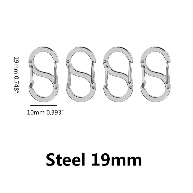 4pcs Letter S Lobster Clasps Stainless Steel Buckle Spring Snap Hook Carabiner Necklaces Connectors for DIY Jewelry Making