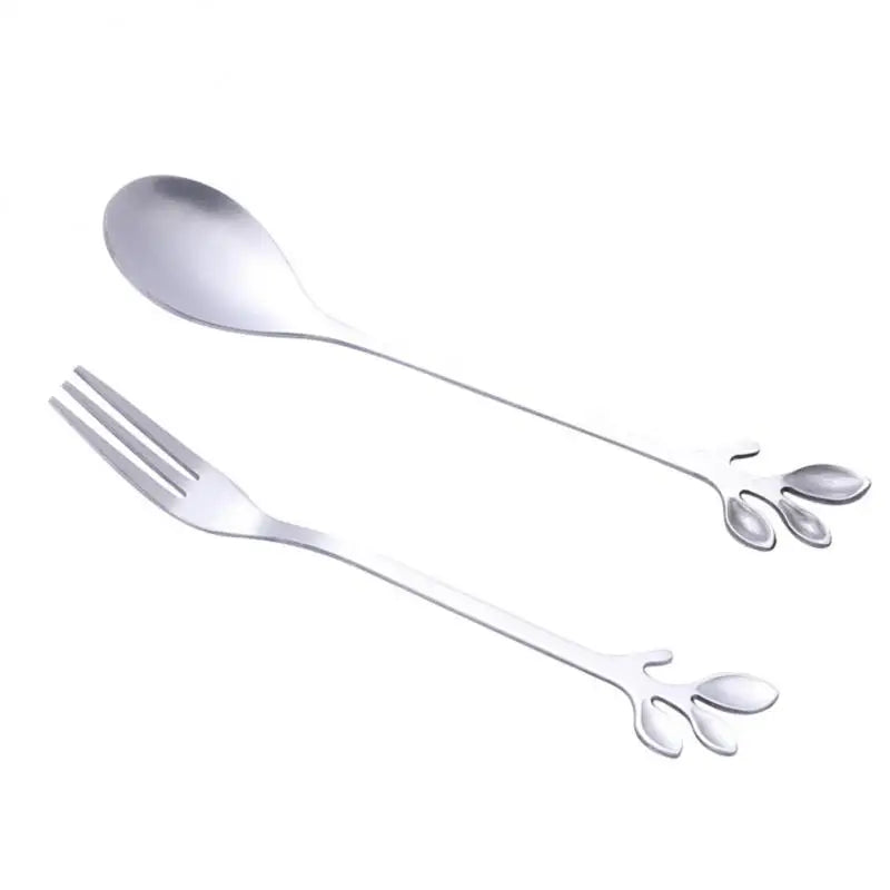 Branch Leaves Tea Spoon Stainless Steel Creative Coffee Spoon Ice-Cream Tea Stirring Spoons Dessert Espresso Spoons Tableware