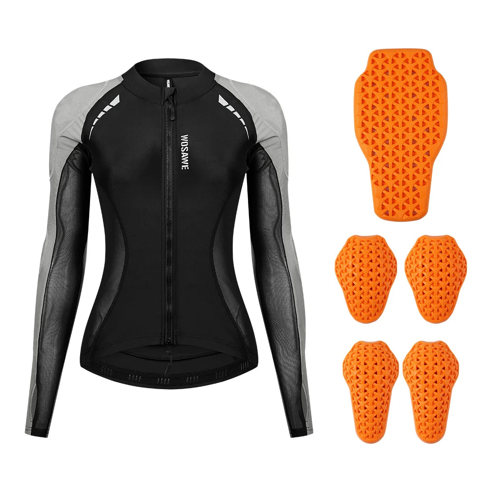 WOSAWE Women Motorcycle Soft Armor Full Body Summer Motorbike Protective Jacket Motocross Racing Pants CE Approved