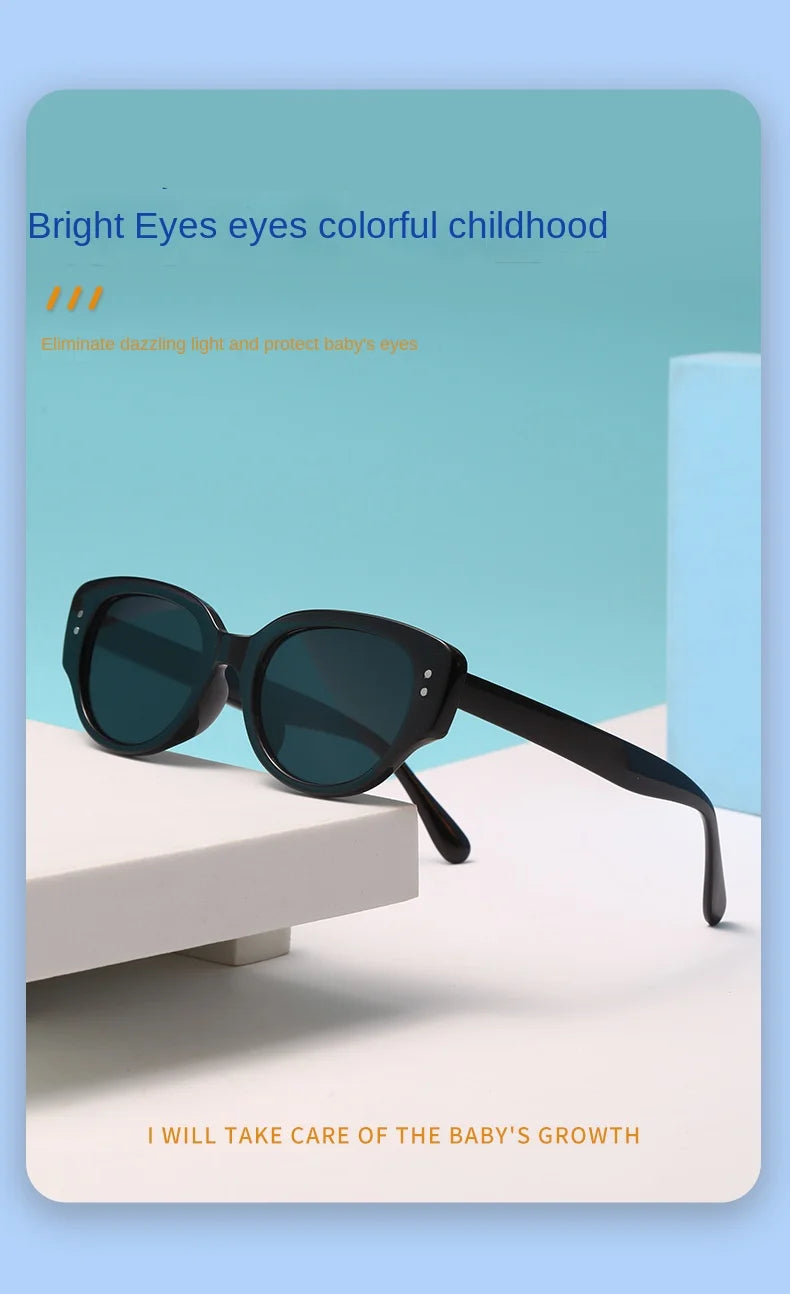 Fashion Children Cat's Eye Sunglasse Brand Designer Retro Boys Girls Eyeglasses Cute Baby Shade Eyewear Kids Sun Glasses UV400