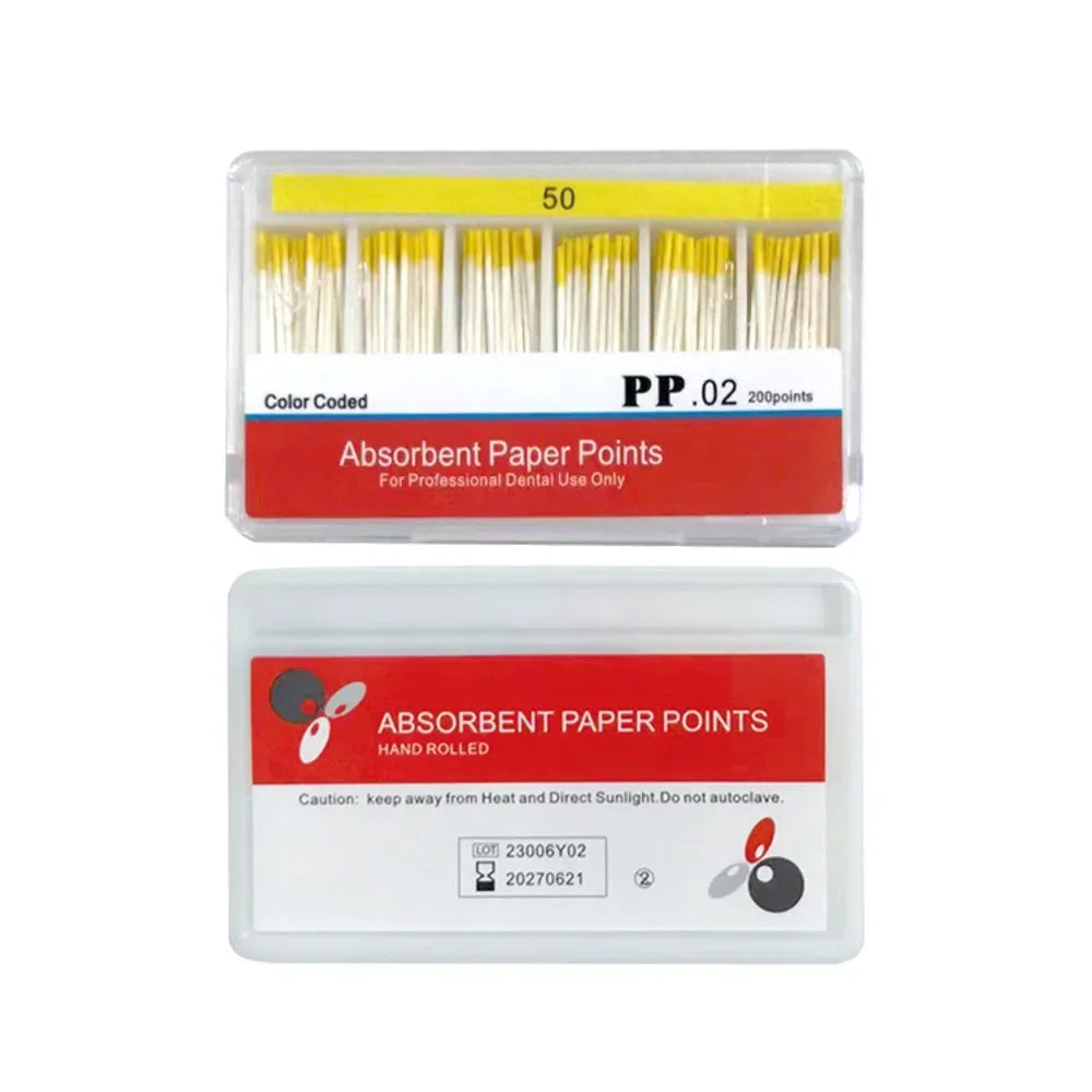 Dental Absorbent Paper Points Moisture Absorbing Paper Tips Taper 0.02 0.04 0.06 F1 F2 F3 Dental Clinics Consumables