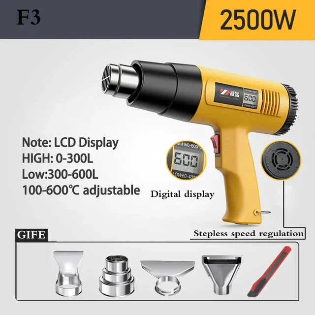 Hot Air Gun LCD Temperatures Adjustable Mini Heat Gun Thermal Blower Shrink Wrapping With Four Nozzles Construction Dryers 110V