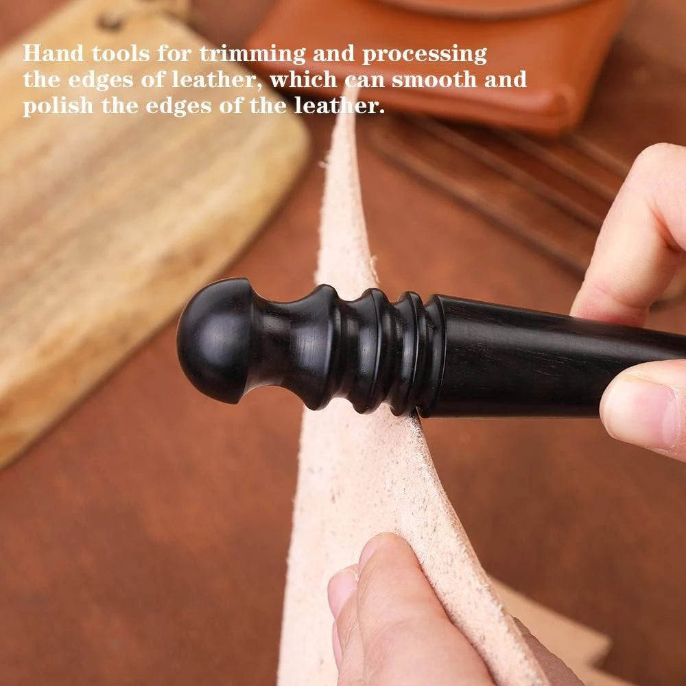 LMDZ Leather Edge Burnisher Black Wood Edge Slicker Leather Craft Tool Leather Polished Grinding Tools
