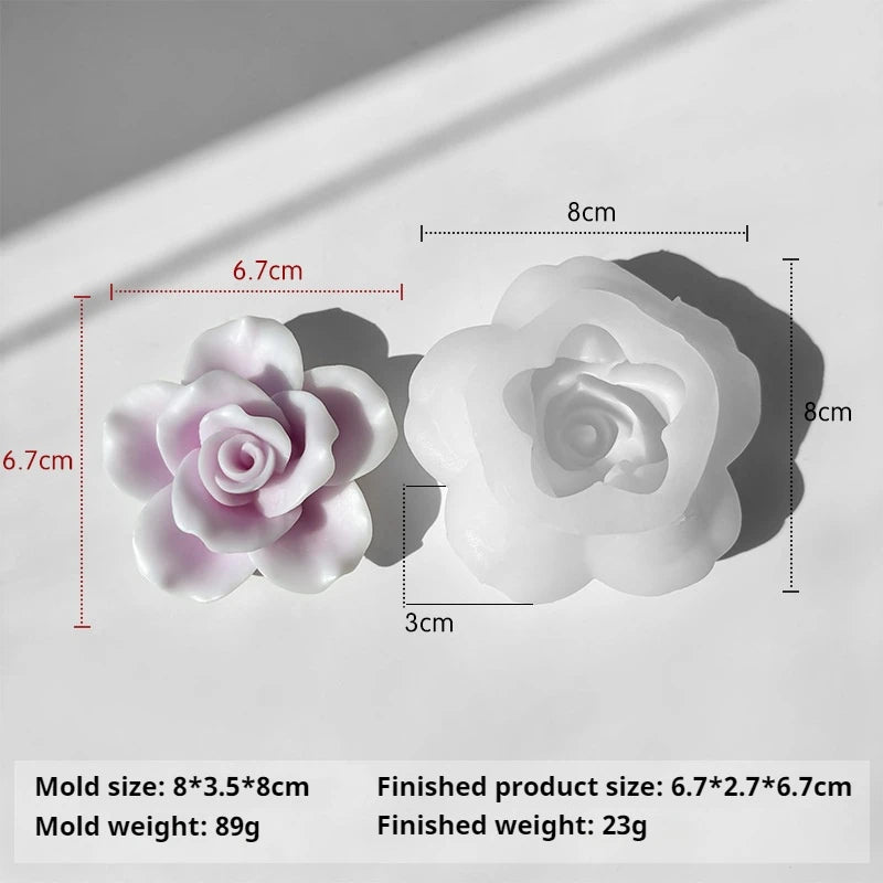 Silicone 3D Candle Molds DIY Handmade Peony Lotus Lotus Hibiscus Rose Flower  Soap Making Tools Para Velas форма для свечей