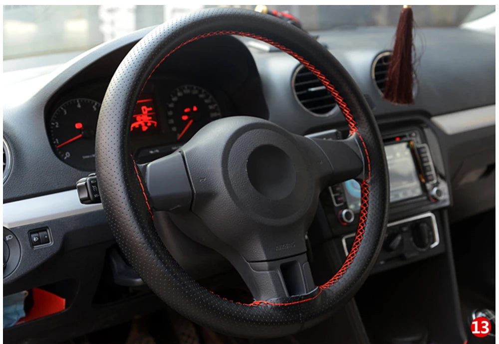 For Opel astra h j g insignia vectra c corsa d zafira b Acura Buick 1Set Car steering wheel cover Leather Hand stitching
