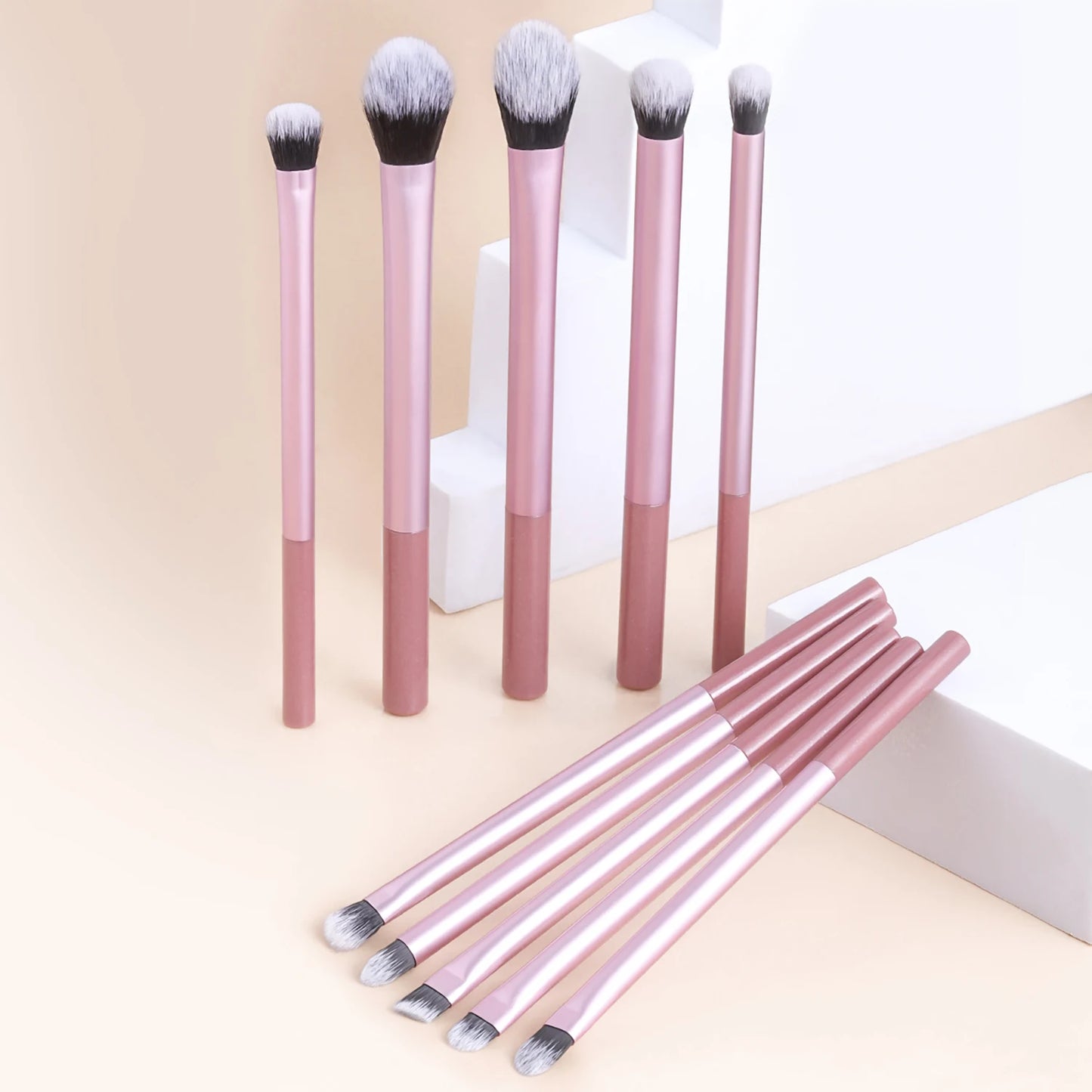 10 professional makeup brush set, portable small long tube, multi-functional face and eye makeup tools, daily makeup