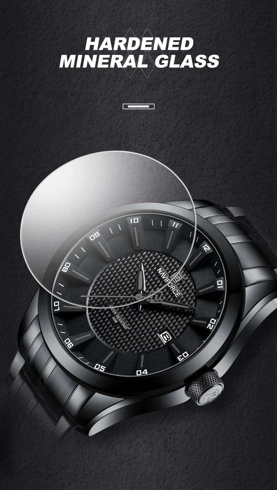 Top Brand NAVIFORCE Men's Watch Waterproof Quartz Business Casual Wristwaches Stainless Steel Strap Date Clock Relogio Masculino