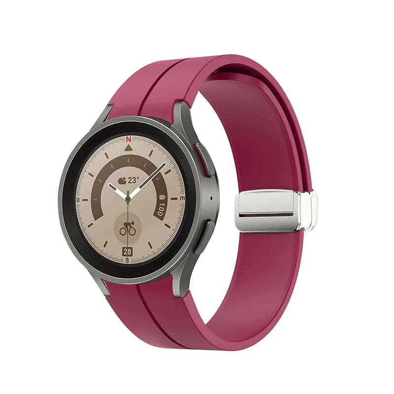 No Gap Soft Silicone Strap For Samsung Galaxy Watch 7 6 5 4 40mm 44mm Breathable Magnetic Wristband Watch 6 4 Classic/5 Pro 45mm