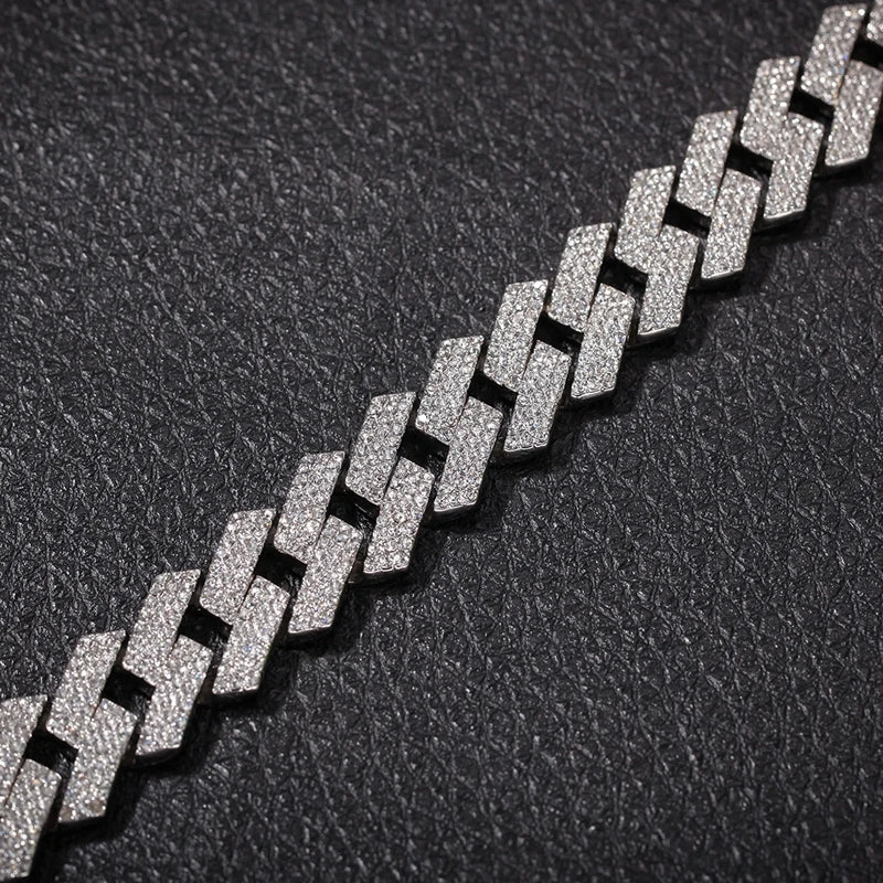 20mm Iced Out CZ Stone Men jewelry Hip Hop Micro Pave Cuban Link Chain High Quality Heavy Chunky Necklace 3 Rows Cubic Zirconia