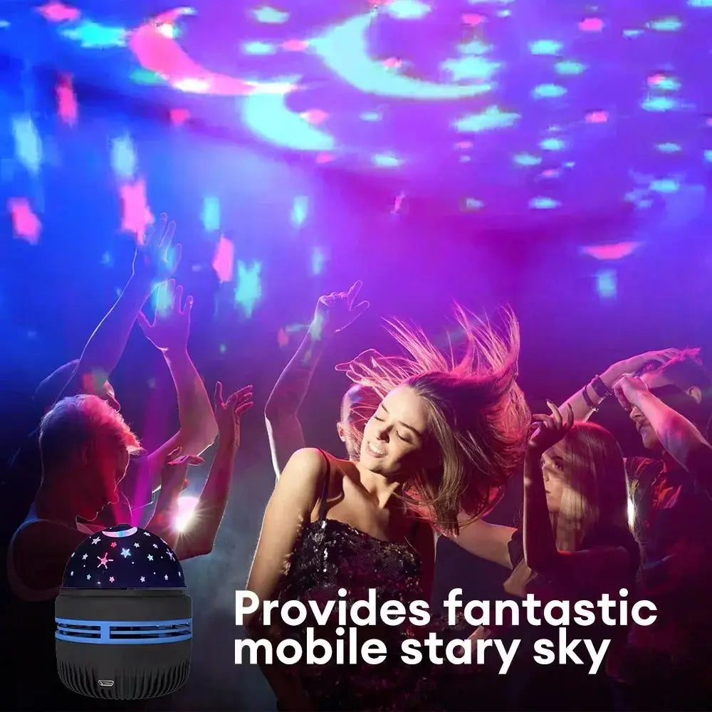 Colorful Starry Sky Party Lamp USB Christmas LED NightLights Auto Rotate Magic Ball Moon Galaxy Home Atmosphere Light Kids gifts