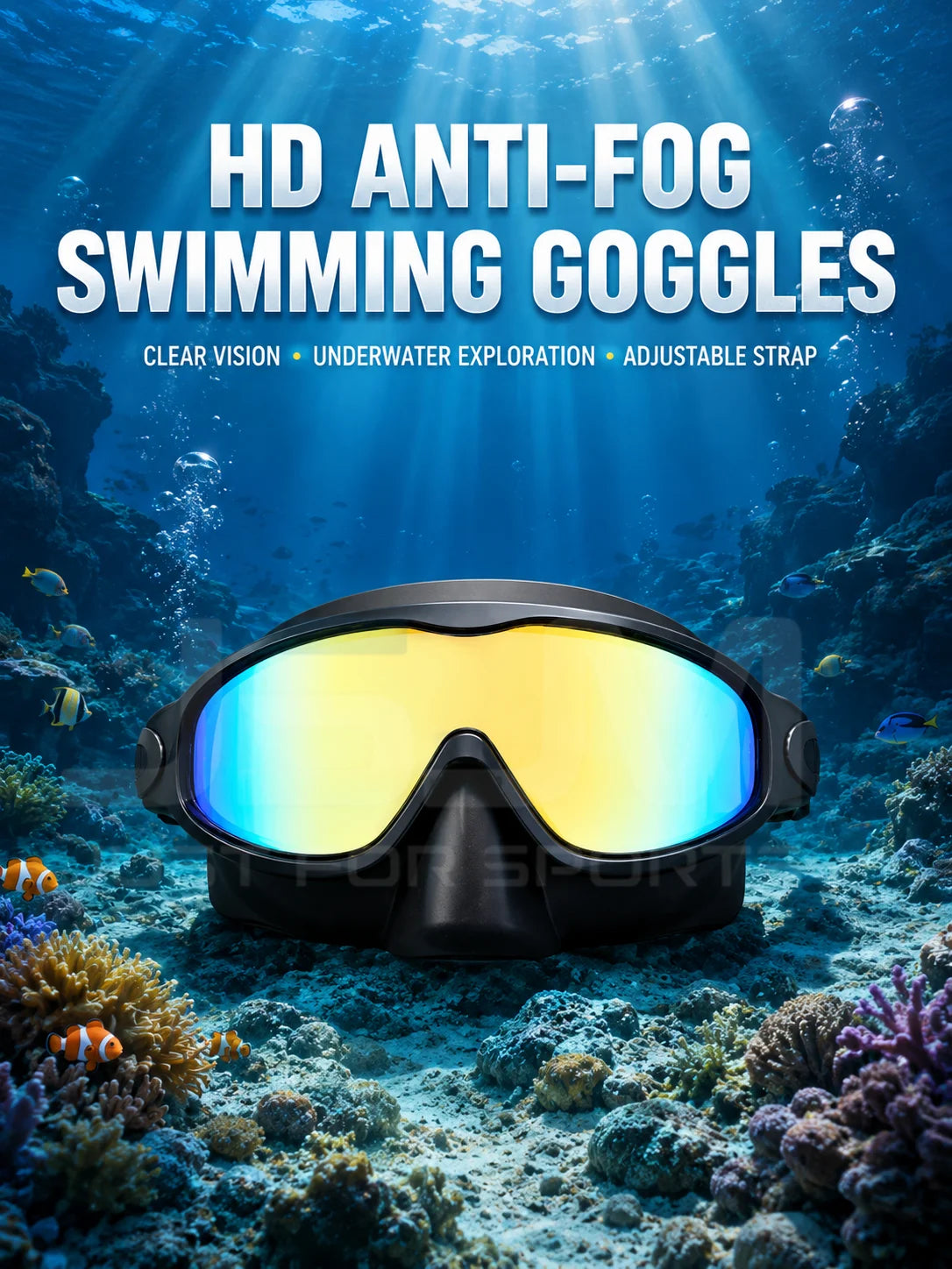 JSJM Upgraded Adult Swimming Goggles HD Anti-Fog Waterproof Swim Glasses Wide View UV Protection Adjustable Strap for Men Women