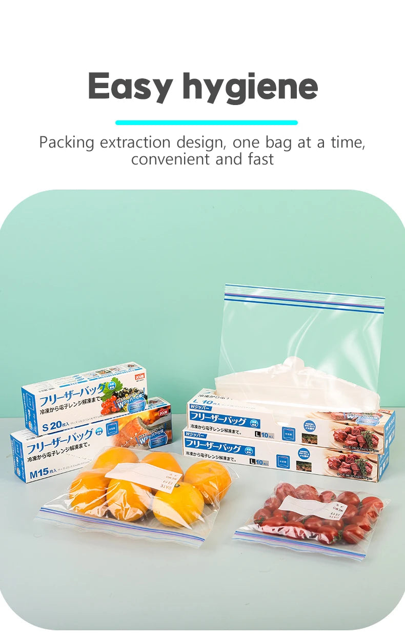 Food Grade Plastic Bag Zipper Sealing Freezer Storage Special Sliding Button Bag Thickened Self-sealing Bag