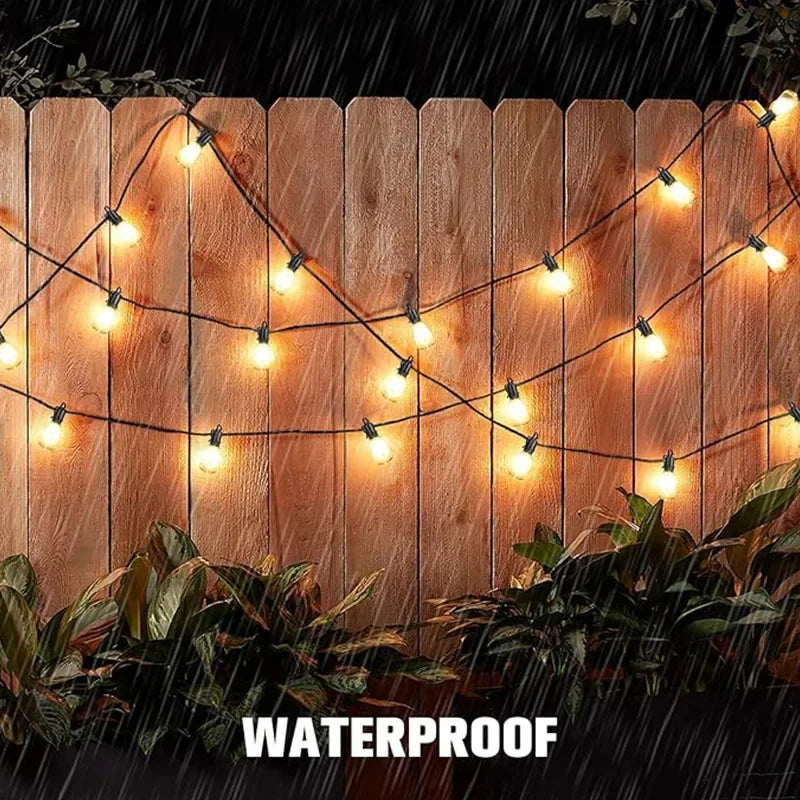 LED Solar String Light Outdoor Christmas Decoration Bulbs Retro Fairy Lights for Patio Camping Holiday Wedding Party Decoration