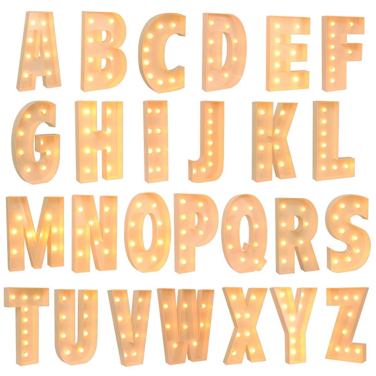 91.5cm Warm Light Up Giant Letter Led Light Frame Box Balloon Filling Box with 10 Lights Birthday Wedding Xmas Decor Baby Shower