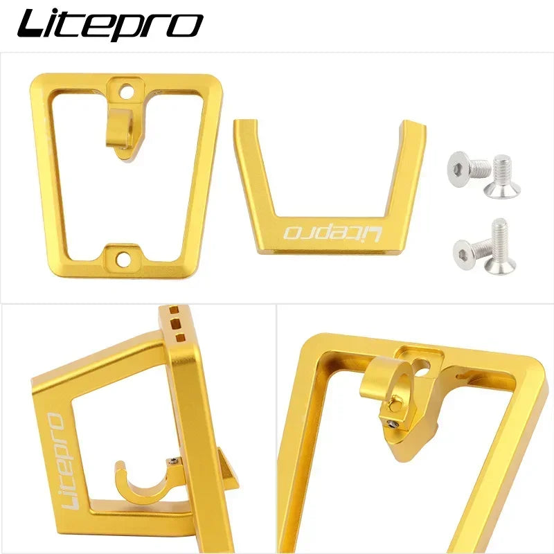 Litepro Folding Bike Front Bag Carrier Block BracketSuitable For DAHON/ FNHON/ Brompton Folding Bike Front Carrier Mount Adapter