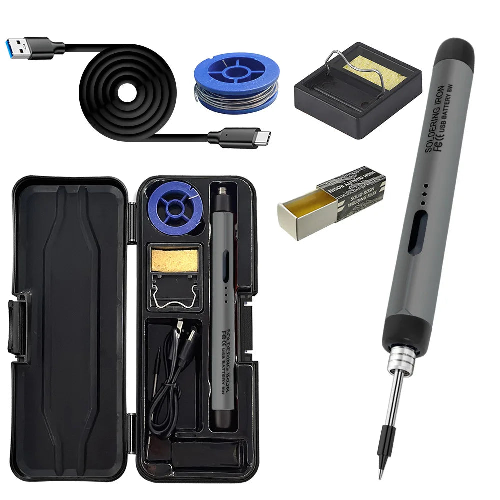 USB Soldering Iron Set Mini Digital Electric Soldering Iron Kit Type-C Interface Adjustable Temperature Solder Welding Iron Tool