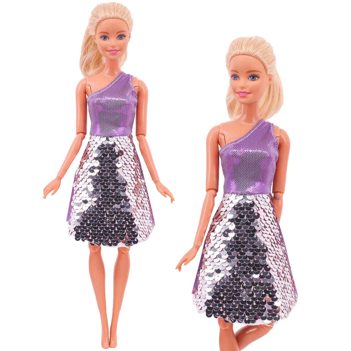 Flash Skirt Doll Dress For Barbie Clothes Accesories BJD Blyth 1/6 Dollhouse Miniature Items Toys For Girls