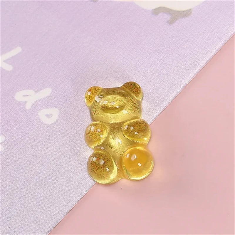 50pcs 3D Cartoon Jelly Bear Nail Art Resin Charms Rhinestones Kawaii Accessories Press on Nails Decorations DIY Supplies Parts