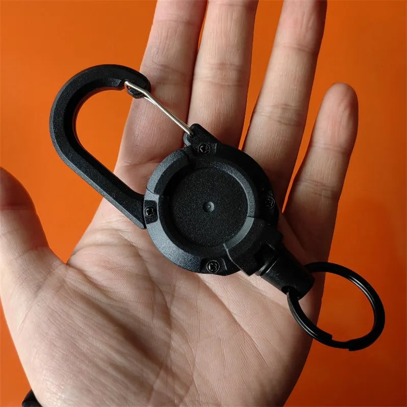 Automatic Retractable Wire Rope Luya Anti-theft Tactical Keychain Telescopic Belt Keyring Outdoor Carabiner Hook Backpack Buckle