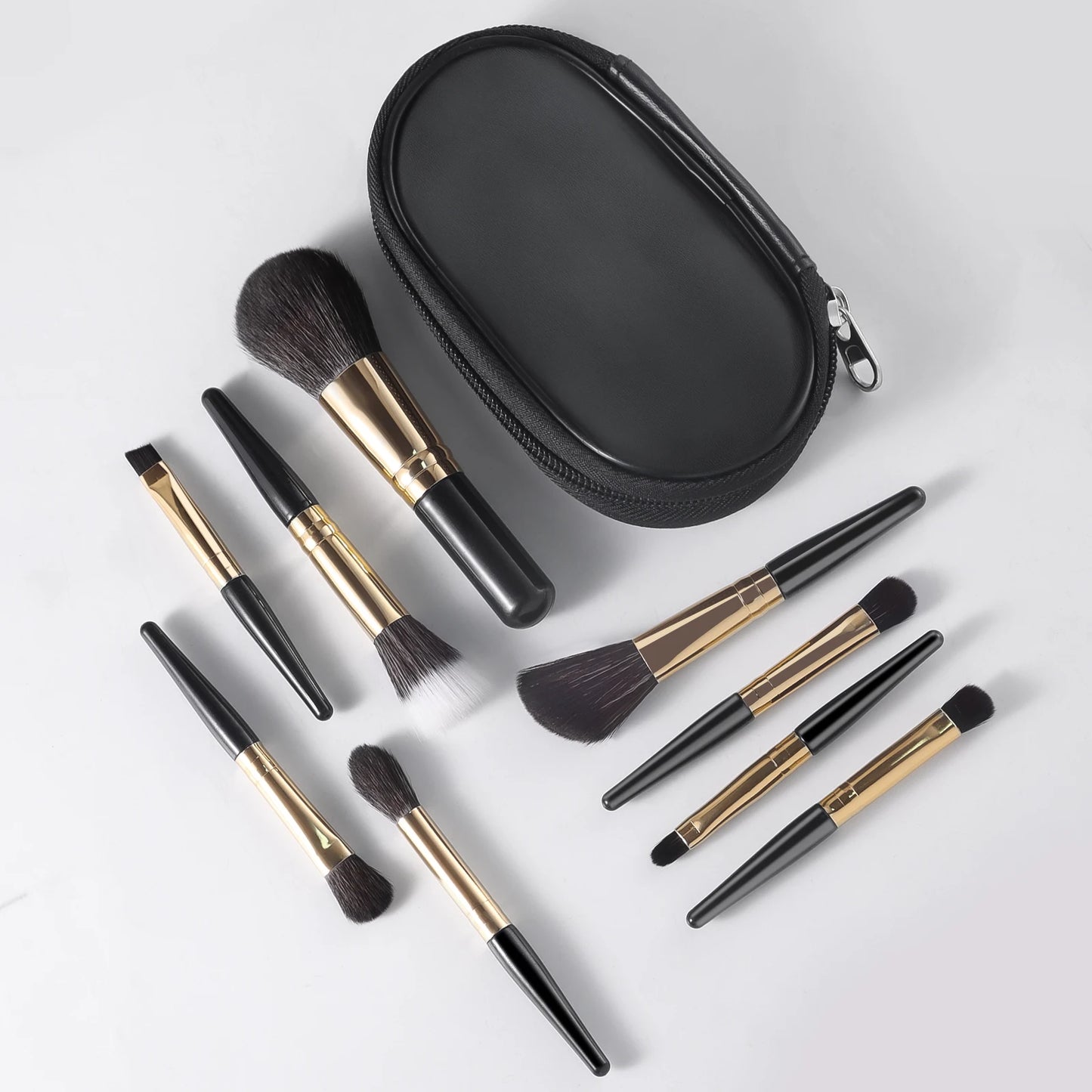 Makeup Brush Sets , 9pcs  Minimalist Portable With Storage Bag Portable Cosmetic Brushes  For Making Up Supply
