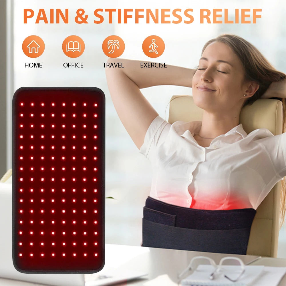 120 LED Red Light Belt 660nm&850nm Infrared Light Therapy Pad for Back Knee Hands Feet Relief Care Body Fatigue Deep Therapy