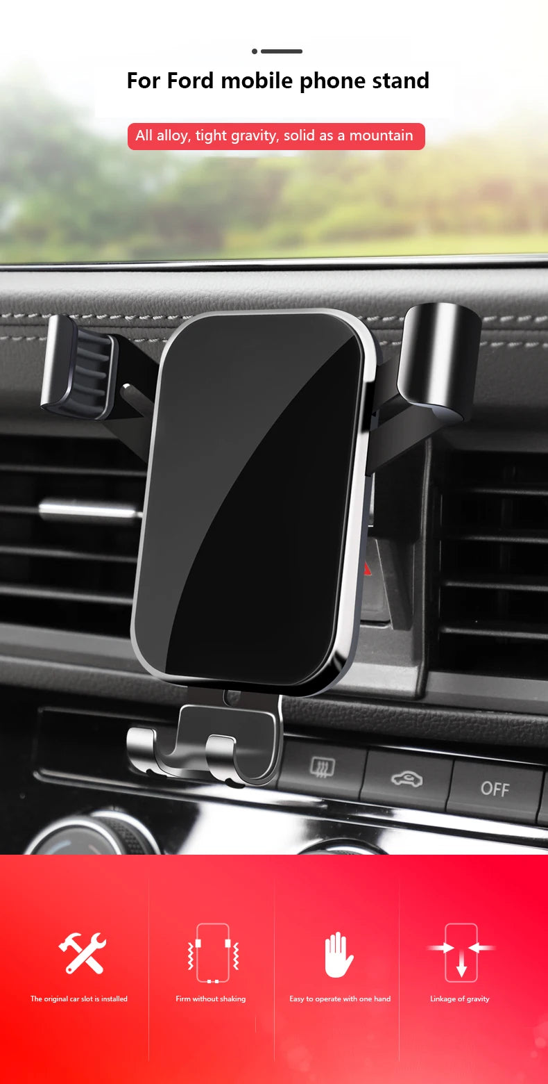 For Car Cell Phone Holder Air Vent Mount GPS Gravity Navigation Accessories for Ford Fiesta  2009 to 2022 YEAR