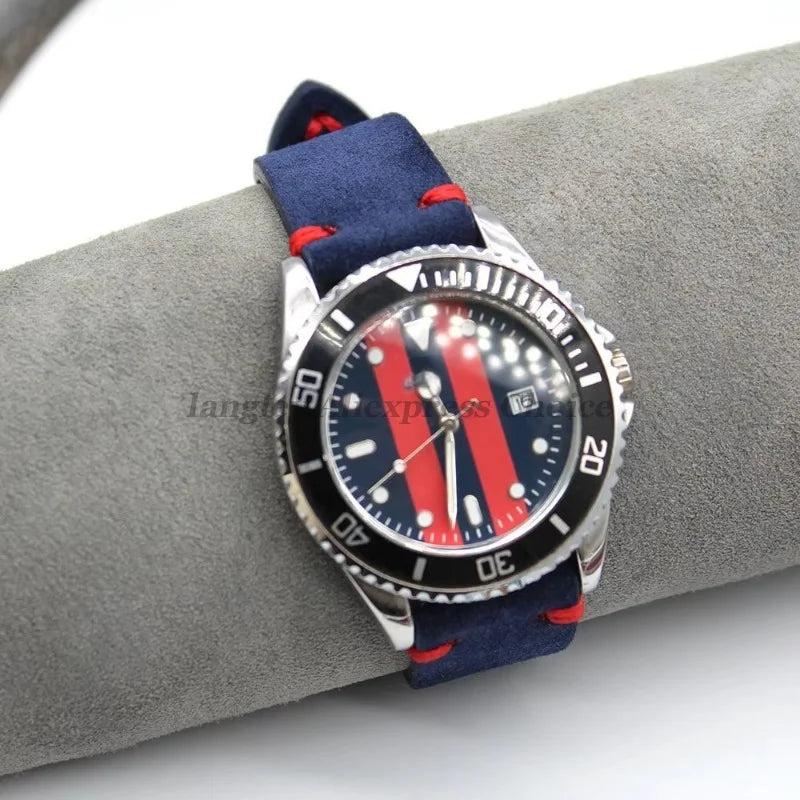 Soft Suede Watch Band 18mm 20mm 22mm Leather Strap Brown Blue Black Belt Replacement for Seiko Quick Release Men Women Bracelet