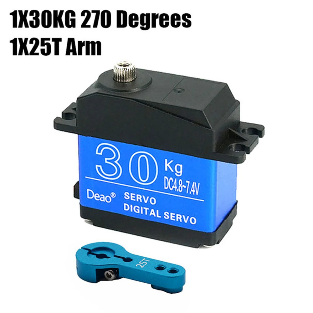 High torque digital servo waterproof 20KG 25KG 30KG 35KG servo 180 degrees 270 degrees metal gear 25T RC truck mechanical arm