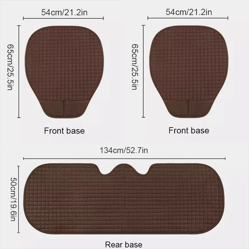 Flax Car Seat Cover Four Seasons Front Rear Linen Fabric Cushion Breathable Seat Protector Mat Pad for Auto Interior Accessories