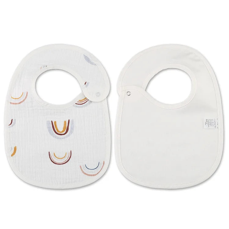 2pcs/set Waterproof Baby Bibs Cotton Infant Feeding Bib Newborn Burp Cloths Bandana for Kids Boys Girls Soft Saliva Towel