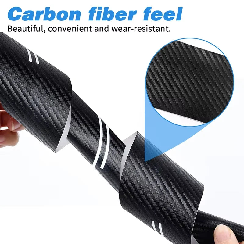 1/4/5Pcs Car Door Sill Scuff Plate Decor Carbon Fiber Stickers For Toyota GR Corolla Yaris Aygo Prius RAV4 Crown CHR Camry Auris