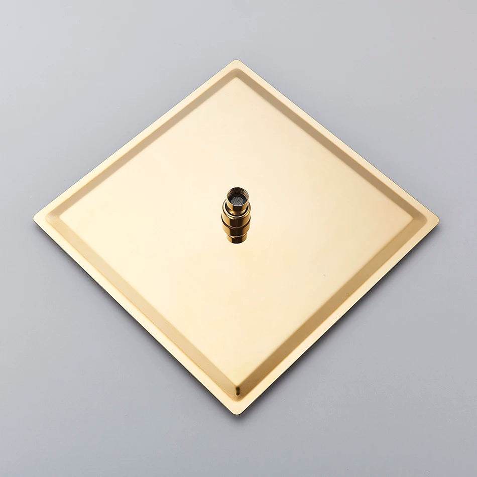 Rainfall Shower Head 8"/10"/12" Square Bathroom Ultrathin Rain Top Shower Head with Shower Arm Faucet Accessories Wall Mounted