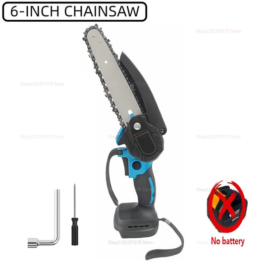 Chainsaw No Battery Small Handheld Electric 6 Inch Logging Saw Mini Portable Wood Cutting Tool Perfect for Tree Branches