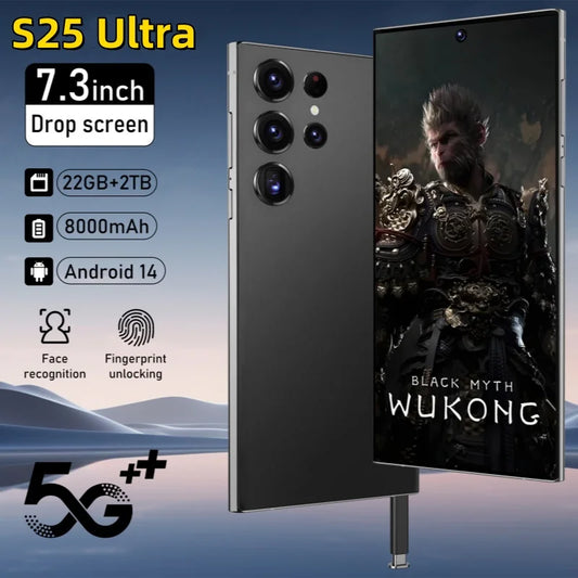HOT 2025 new S25 Ultra original intelligent 5G dual card dual standby Android 14 system global version phones 8000mAh battery
