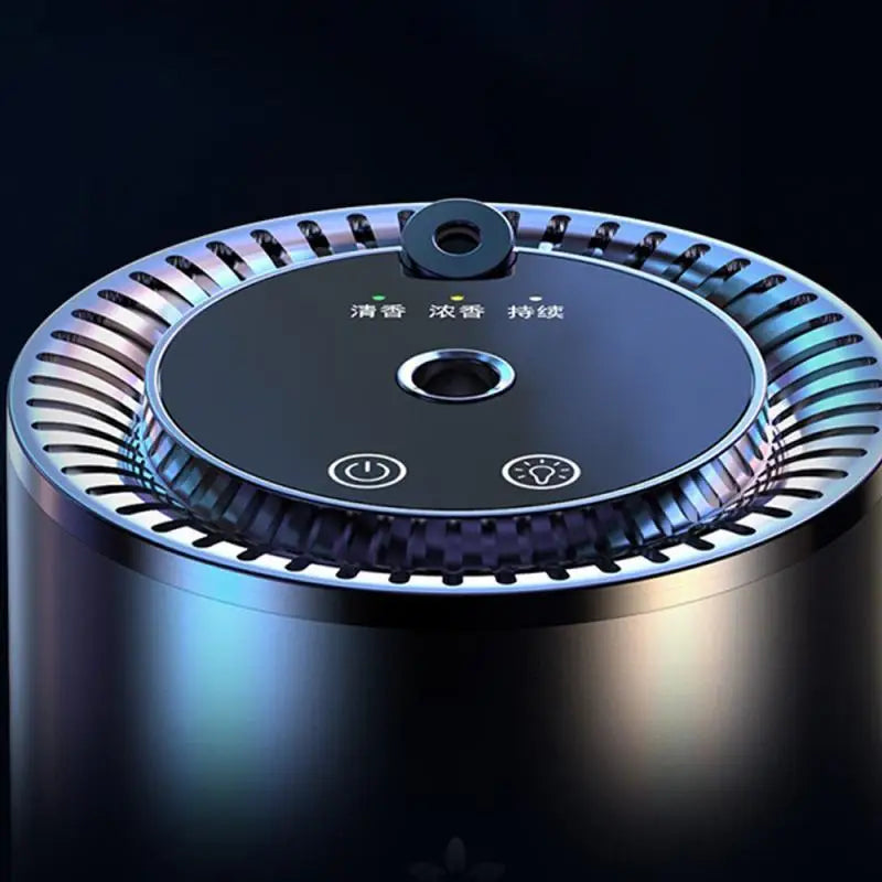 Car Air Freshener Essential Oil Fragrance Diffuser Smell Distributor USB Rechargeable Aromatherapy Scent Air Refresher LED Light