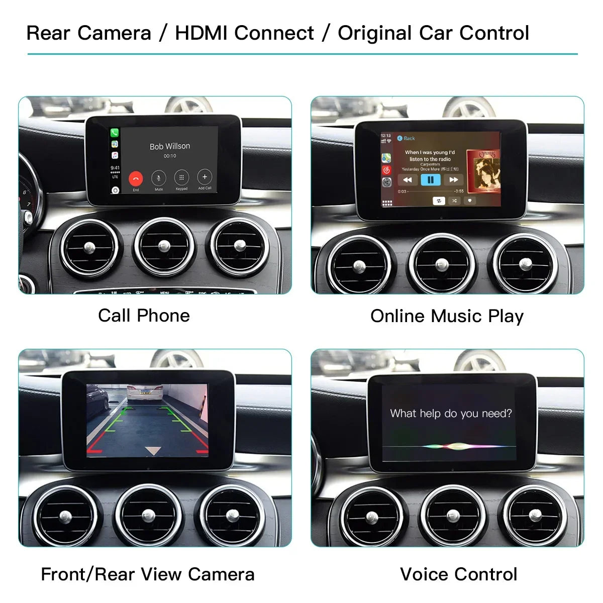 AUTOABC Wireless CarPlay Android Auto  for Mercedes Benz A B C E Class GLA CLA CLE  W205 W176 C117 W246 W167 NTG5.0 Mirror Link