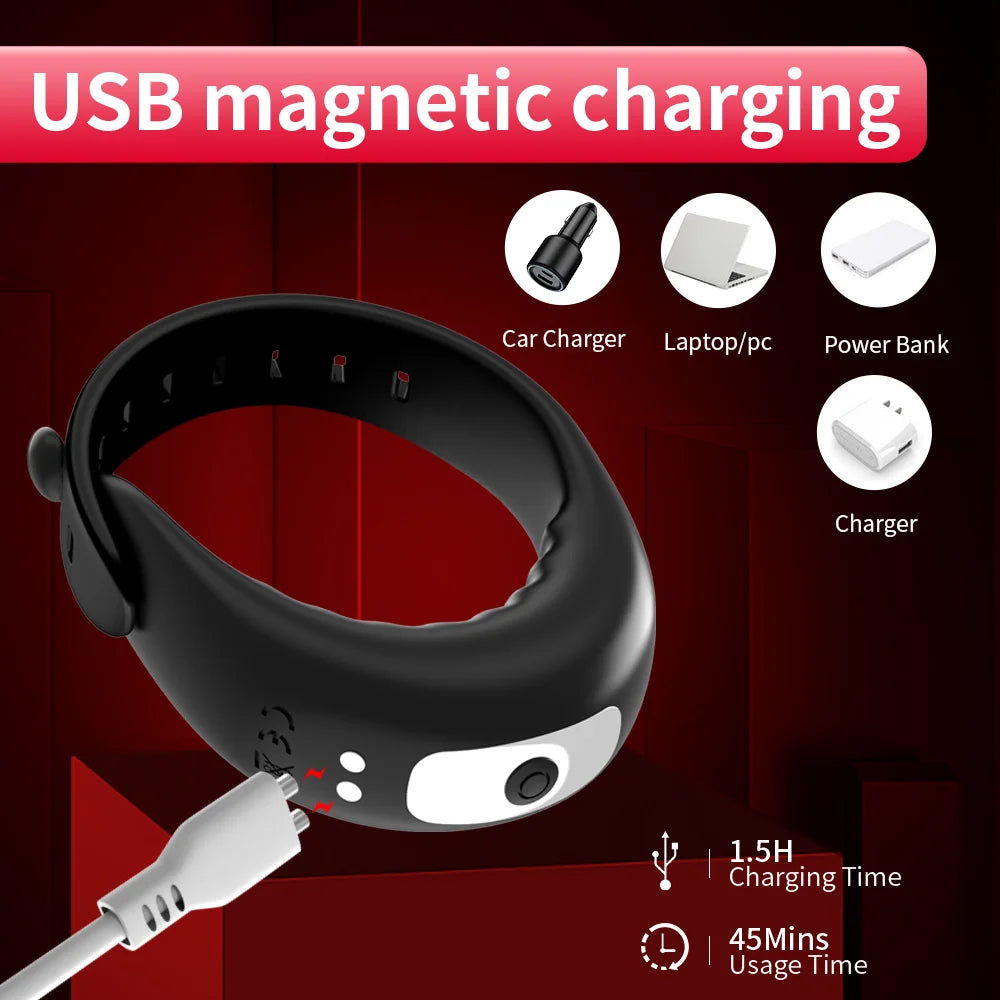 Newest Adjustable Vibrating Cock Ring for Men Masturbator Penis Ring Vibrator Male Delayed ejaculation Sex Toys for Man Cockring