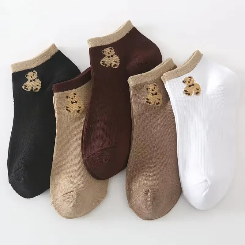 5 Pairs Cute Expression Print Socks, Comfy & Funny All-match Mid Tube Socks, Women's Stockings & Hosiery