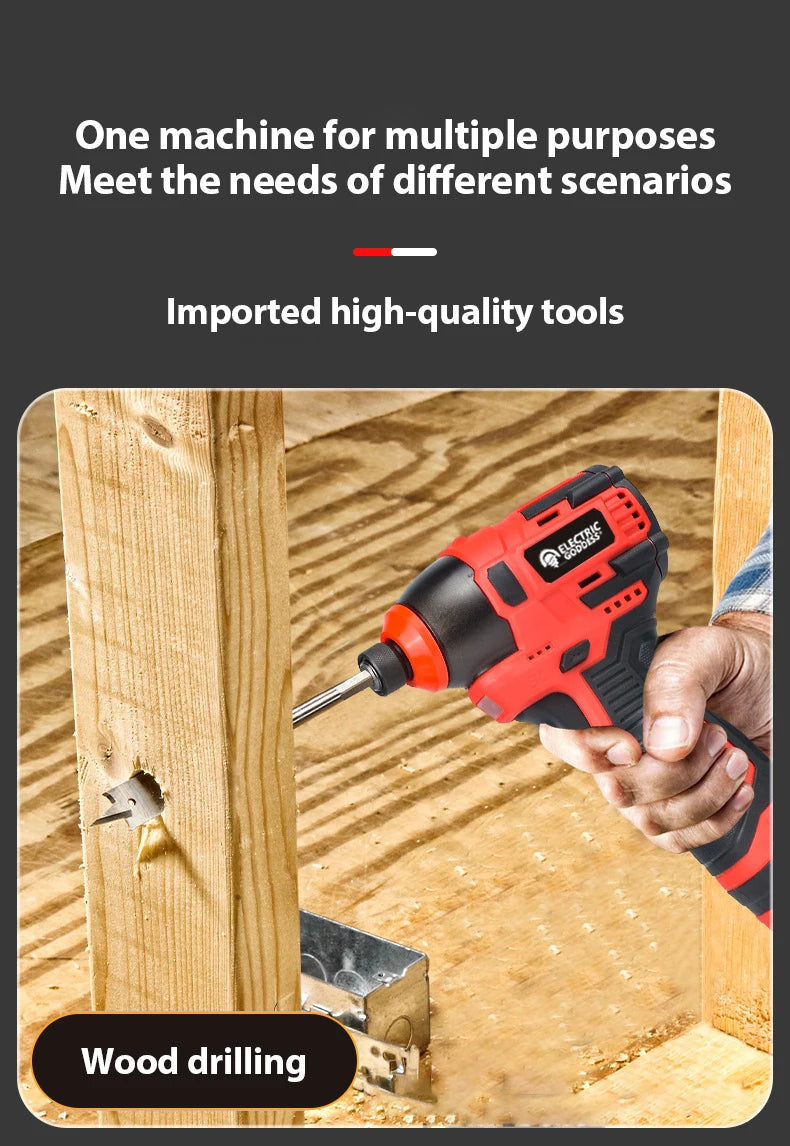 Electric Goddess Brushless Electric Screwdriver with 18V Lithium Battery Cordless Drill Screw 1500mAh  Rechargeable Power Tools