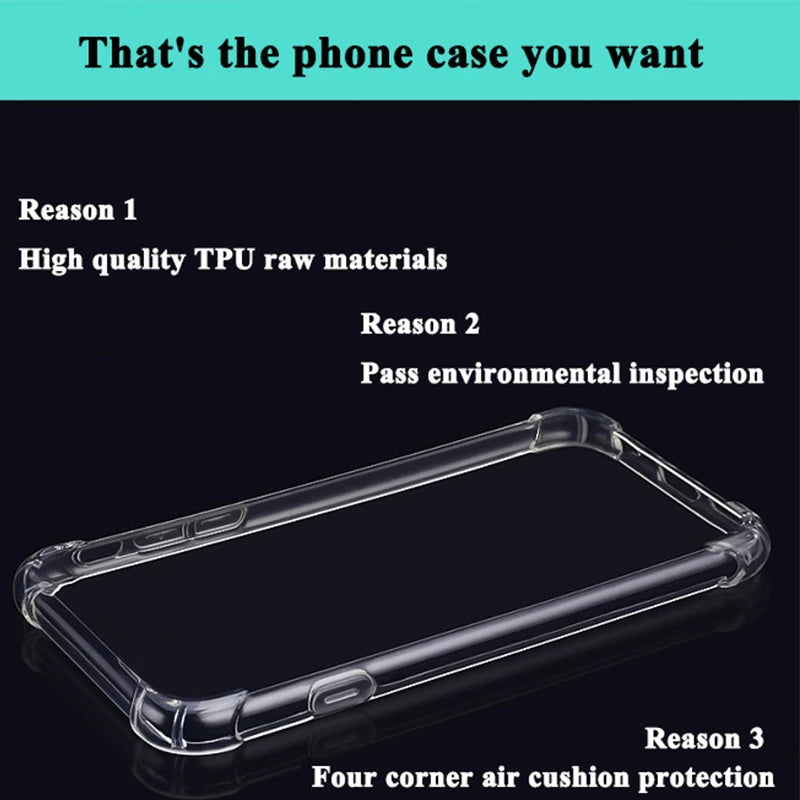 Thickened Airbag Shockproof Clear Soft Tpu Phone Case For Redmi Note 13 case 5G Transparent Cover cases For Xiaomi 13 pro plus
