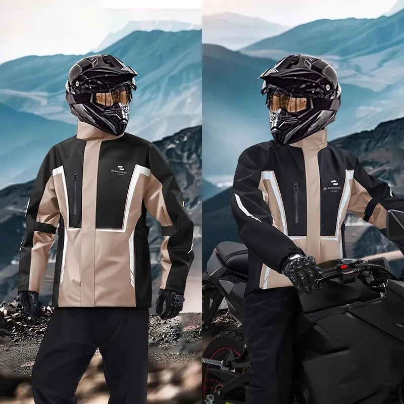 Motorcycle Raincoat Men Women Waterproof Motorcycle Rider Raincoat Suit Moto Raincoat Rain Coat Jacket Pants Biker Rain Set