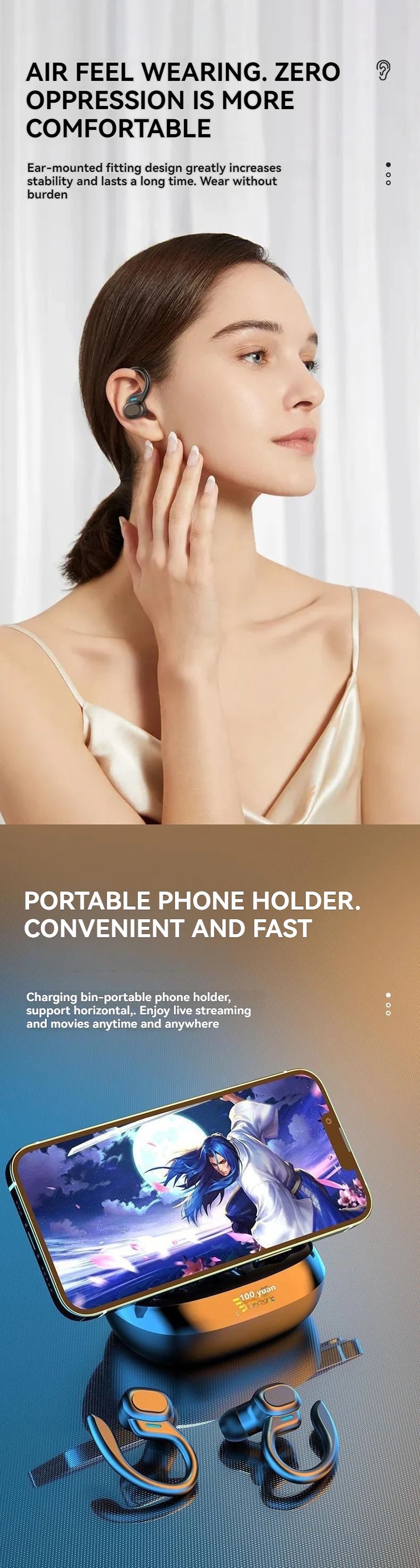 SP16 over-ear ultra-long battery life sports running digital display noise cancelling wireless Bluetooth headset