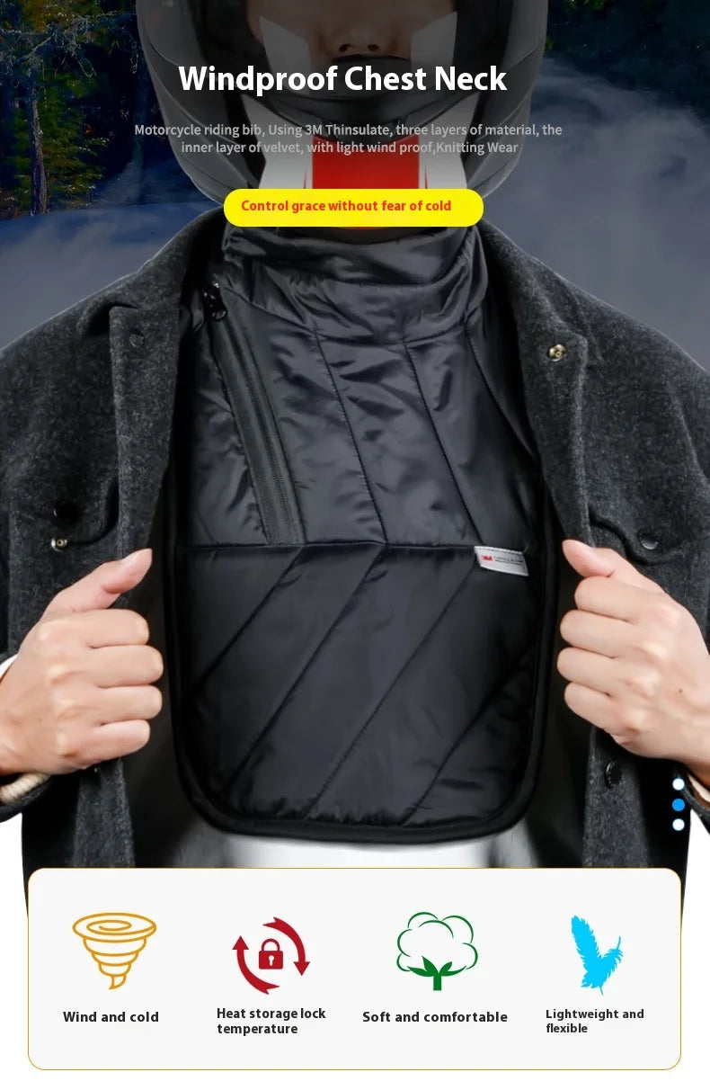2024 Windproof Scarf Winter Motorcycle Riding Neck Cold Protection Neck Chest With Fleece Outdoor Sports Skiing Warm Neck Cover